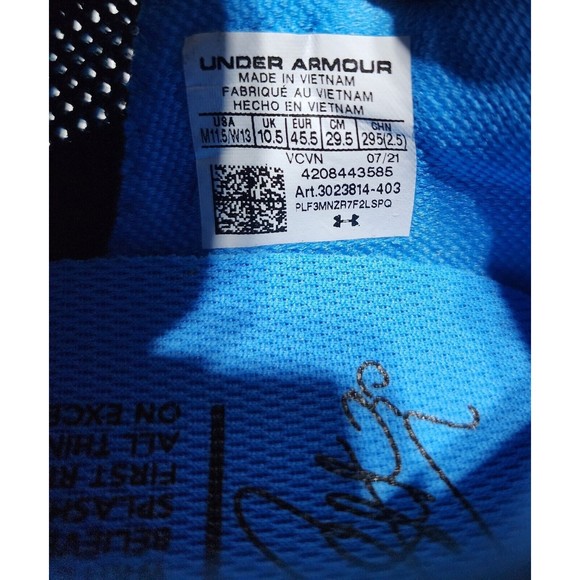 Under Armour Curry Flow Go Deadly Blue Mens Sz 11.5 Running Shoes 3023814-403 main image 6
